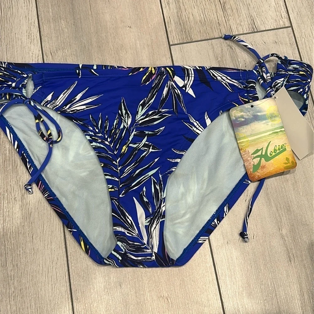 Hobie blue tropical print swim bikini bottom size XL